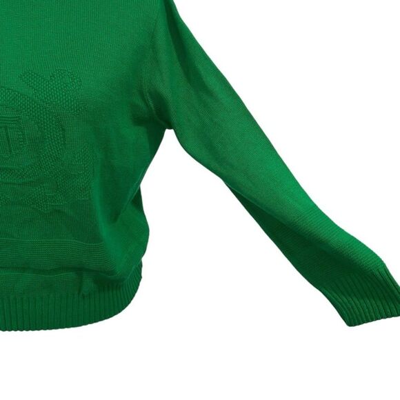 Anchors Embossed Emblem on Women’s Green Mock Turtleneck Sweater. - Picture 10 of 11